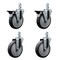 Service Caster 5'' Thermoplastic Rubber Swivel 3/4'' Square Stem Caster Set 2 Brakes, 4PK SCC-SQ20S514-TPRB-PLB-34-2-S-2 - alternate 1